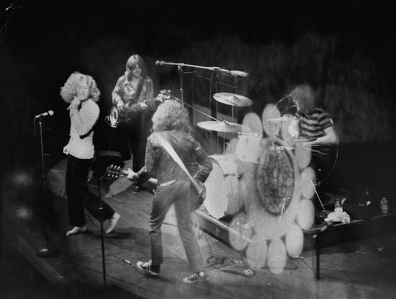 Rock music group Led Zeppelin performing