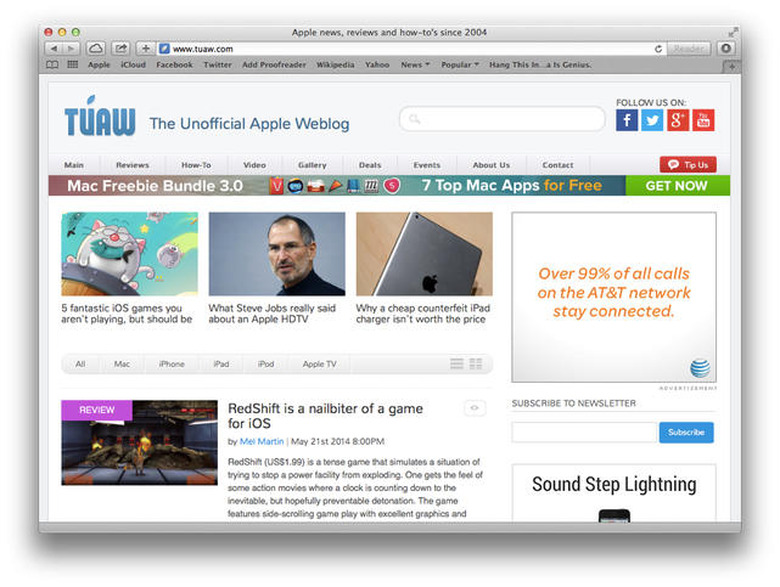 Tuaw web page