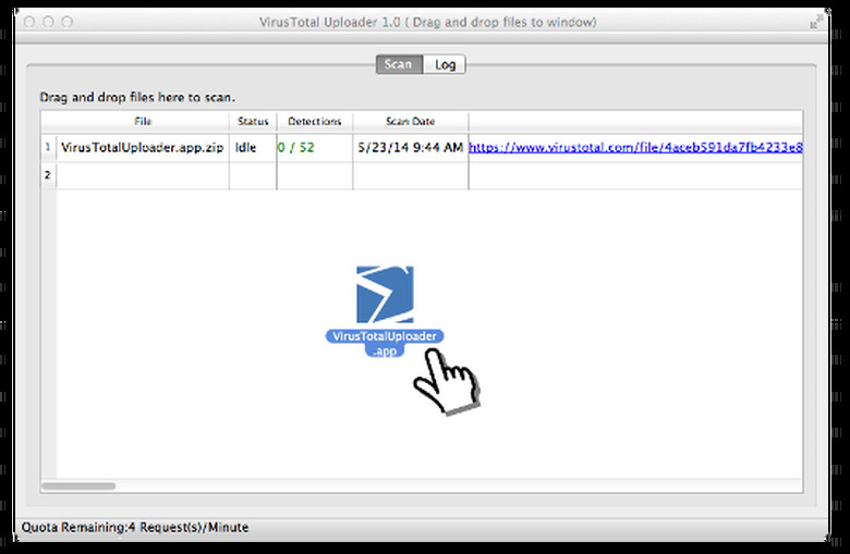 Image of the Total Virus Uploader program