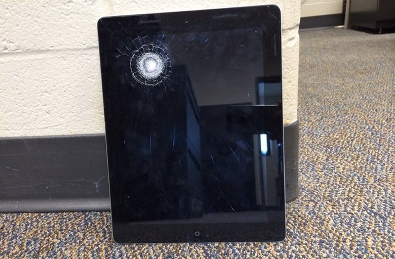 ipad with bullet wound