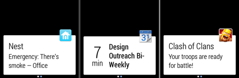 Google Android Wear screenshots