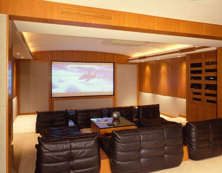 Home theater with leather seats