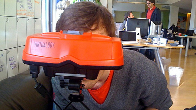Looking suave while using Nintendo's Virtual Boy