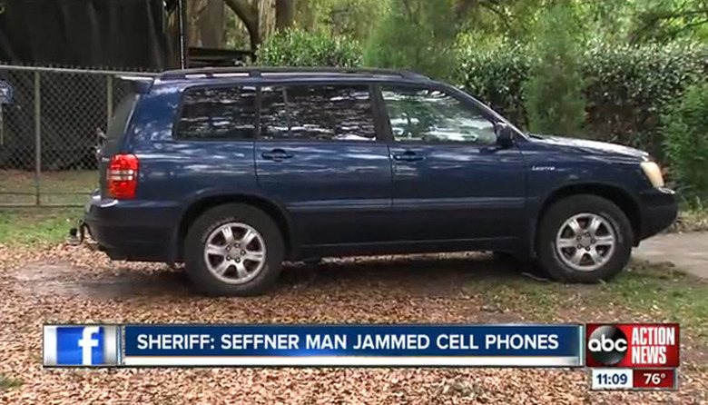Blue Toyota SUV that carried hidden phone jamming equipment