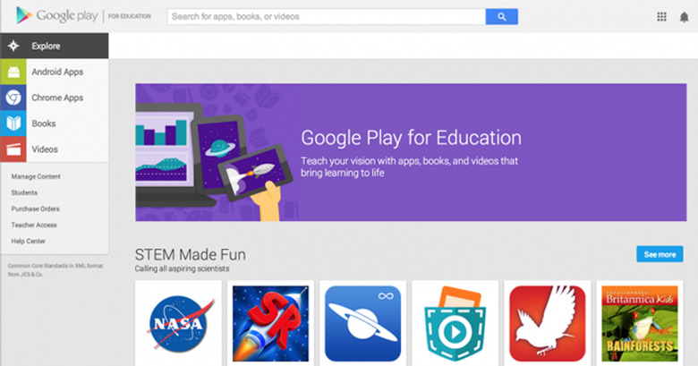 Google Play for Education screenshot