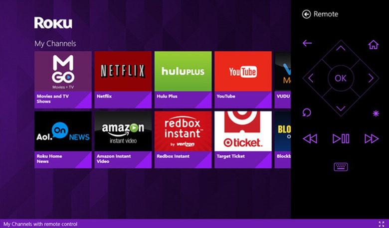 Roku remote control app for Windows Phone and Windows 8