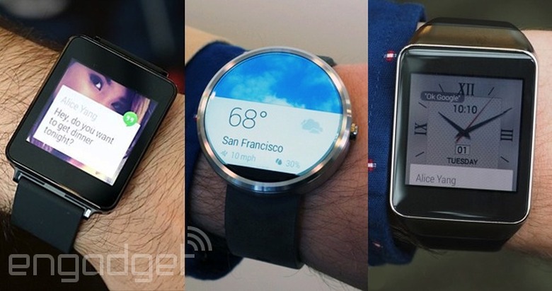 LG G Watch, Moto 360 and Samsung Gear Live