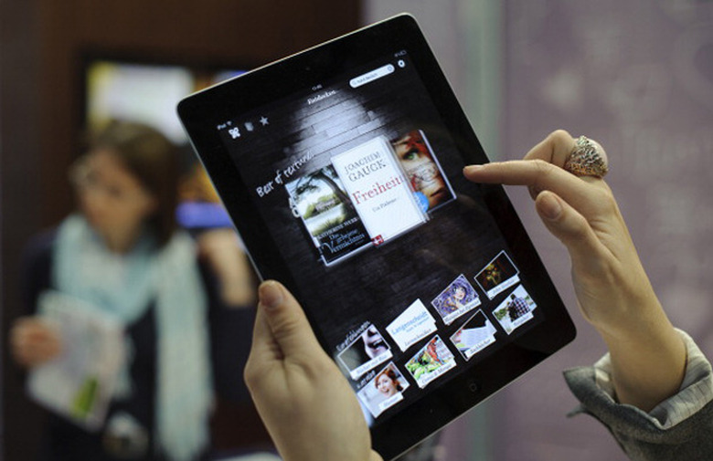 An e-book app on an iPad