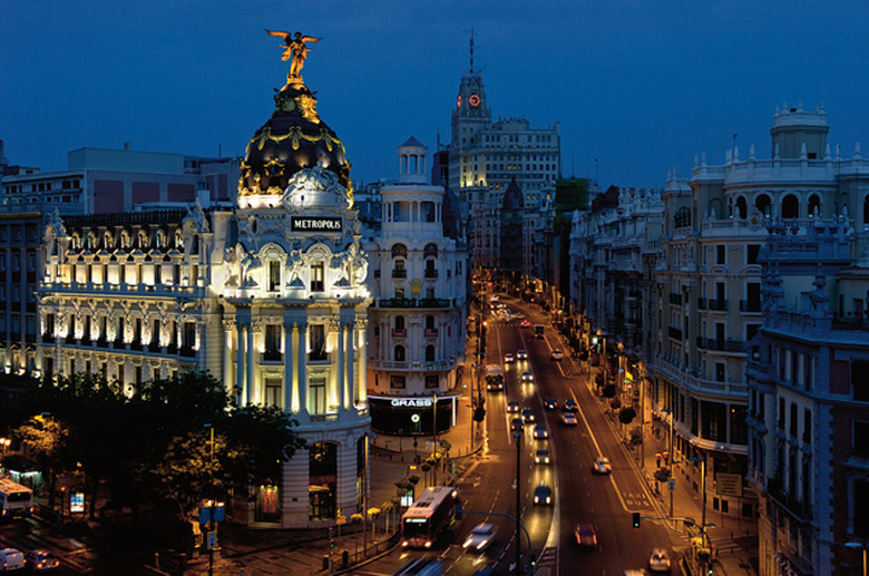Madrid's Gran Via at night