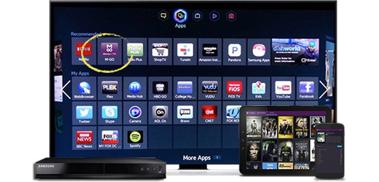 M-Go running on Samsung devices