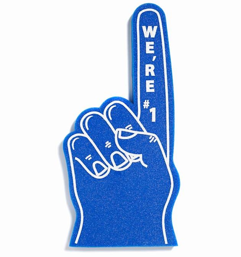 foam finger on white