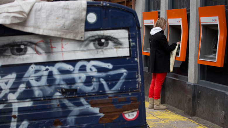 Eyes watching you hit the ATM