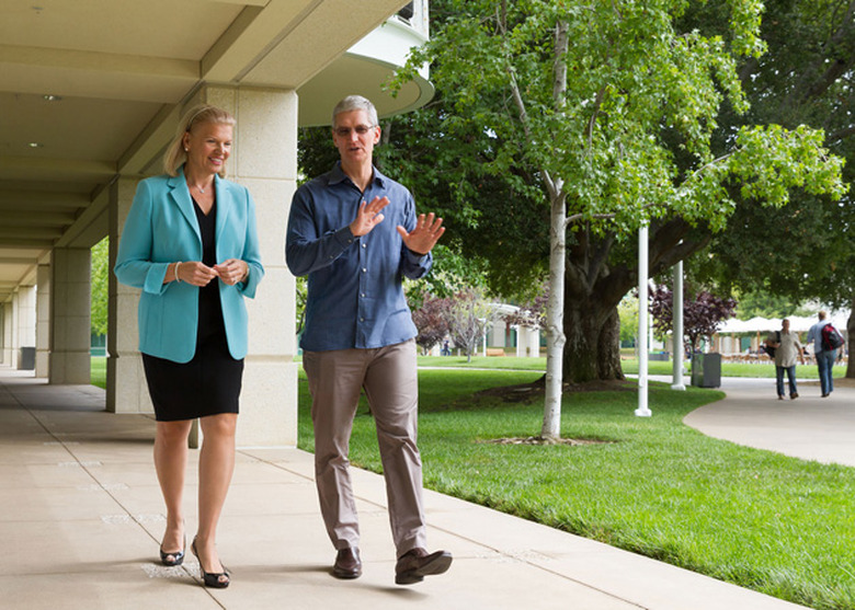IBM's Ginni Rometty and Apple's Tim Cook have a chit-chat