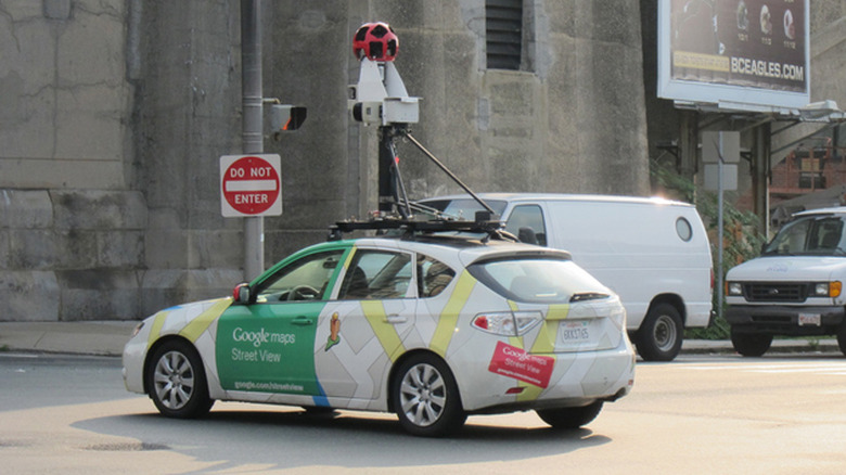 Google Street View car in East Cambridge