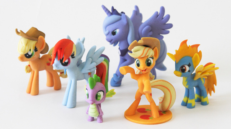 3D-printed My Little Pony figurines