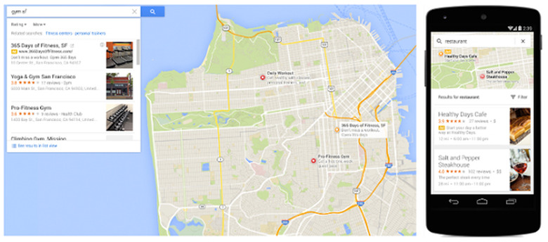Store listings in Google Maps on the web and mobile