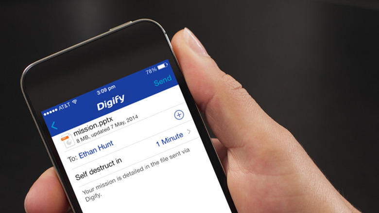 Sharing a self-destructing file in Digify