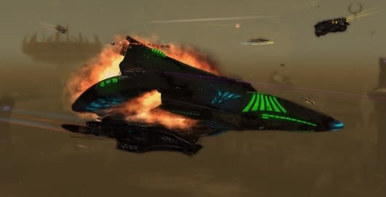 Out of the wreckage.