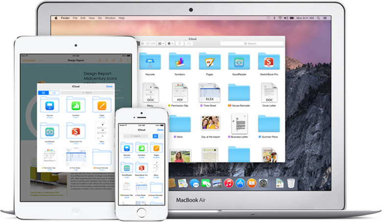 iCloud Drive on iPad, iPhone and a MacBook Air