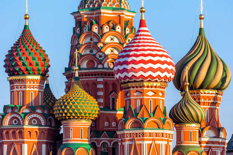 Morning view of the St. Basil's Cathedral. Saint Basilâs Cathedral is one of the well-known buildings in Moscow, Russia. Th