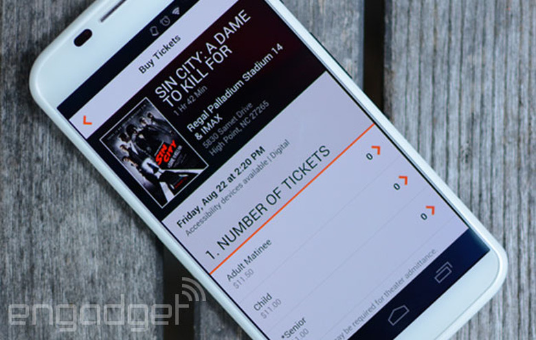 Fandango movie ticket purchasing for Android