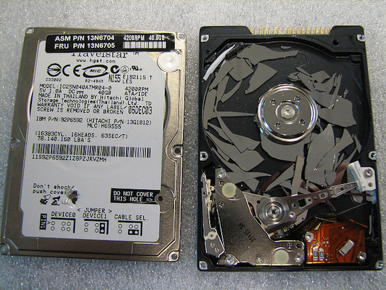 Smashed hard drive
