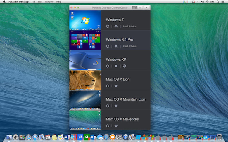 Parallels Desktop 10 Control Center