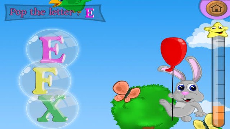 Floating Bubbles mini game of bubbles with letters in them floating around 