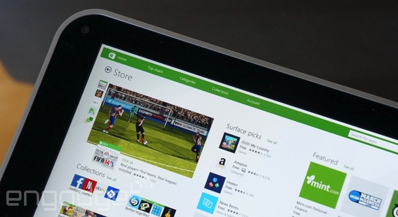 Windows Store on a Toshiba Encore -- hey, that rhymes