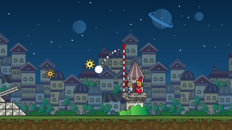 Epic Eric completes the level with planets in the background