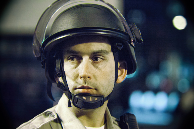 Oakland police officer during protests in 2010