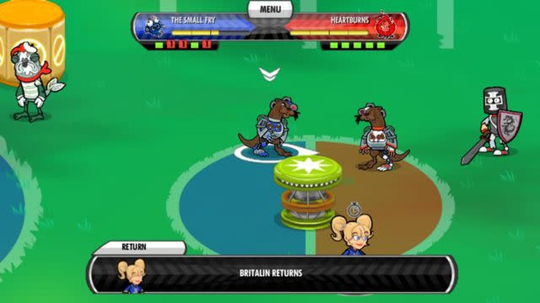 Blue team and red team face off in Flick Knights