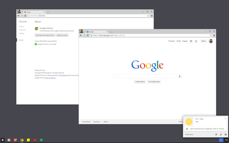 Experimental Chrome OS-like mode in Chrome for Windows 7