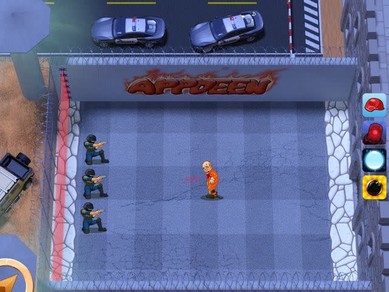 Three police characters defend against a prisoner trying to escape in Prison Defense