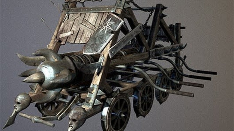 Yes, I see, your siege engine has human heads on the tips of the blades. Super impressive. Very hardcore. Wow, etc.