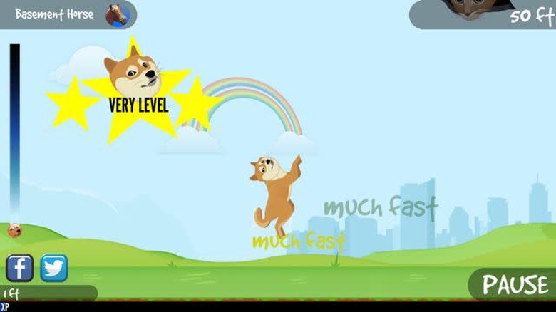 Level up screen in Doge Blast