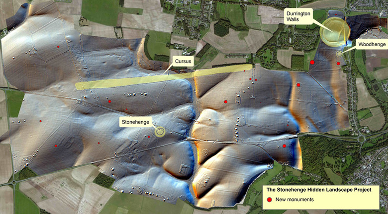A map of hidden ruins in the Stonehenge area