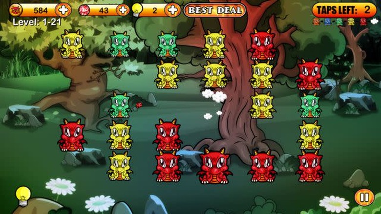 A dragon disappears after being popped by players in Dragon Poppers