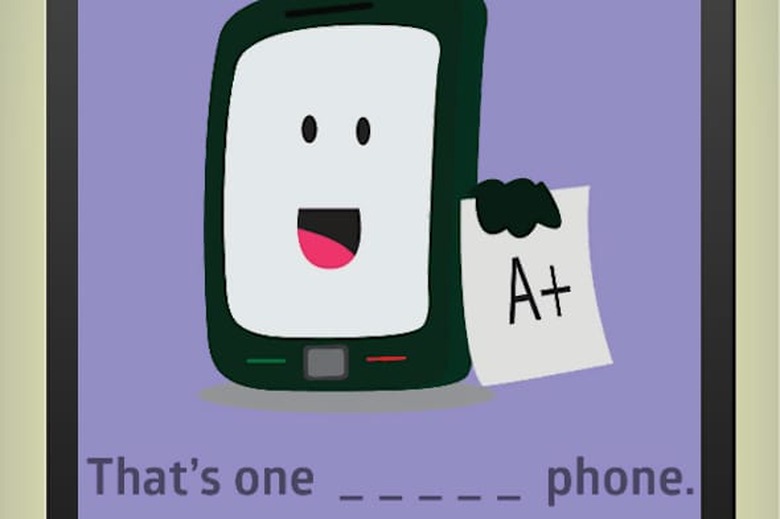 Players solve silly puns like the smart phone pun in Punfound
