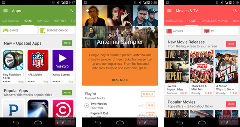 Google Play Store's Material Design makeover