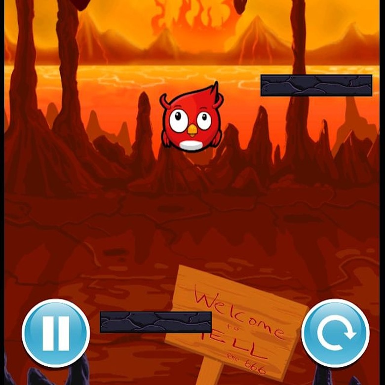 Players can control the bird's flapping to try and maneuver onto platforms in Frinkle