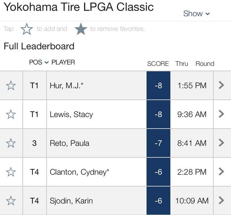 Golf Channel screenshots