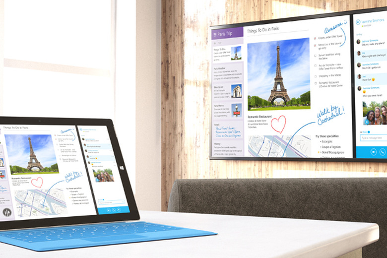Microsoft Wireless Display Adapter beaming video from a Surface Pro 3