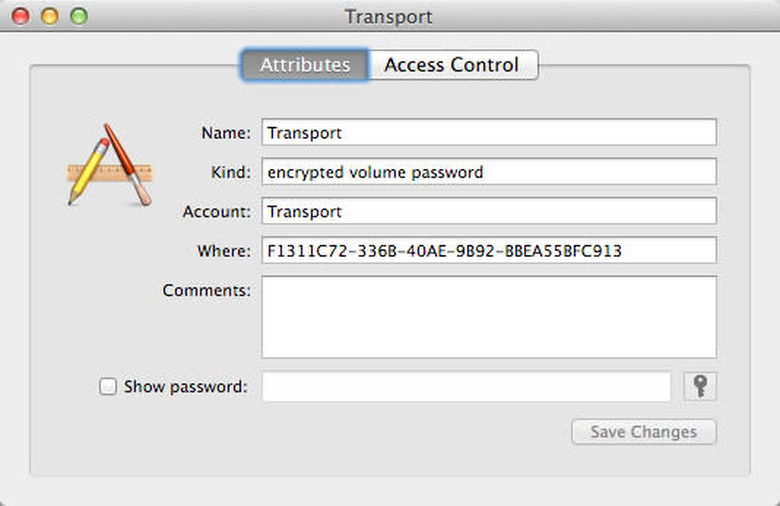 Keychain Information Window