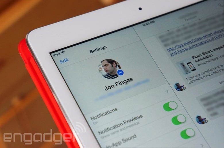 Facebook Messenger on iPad
