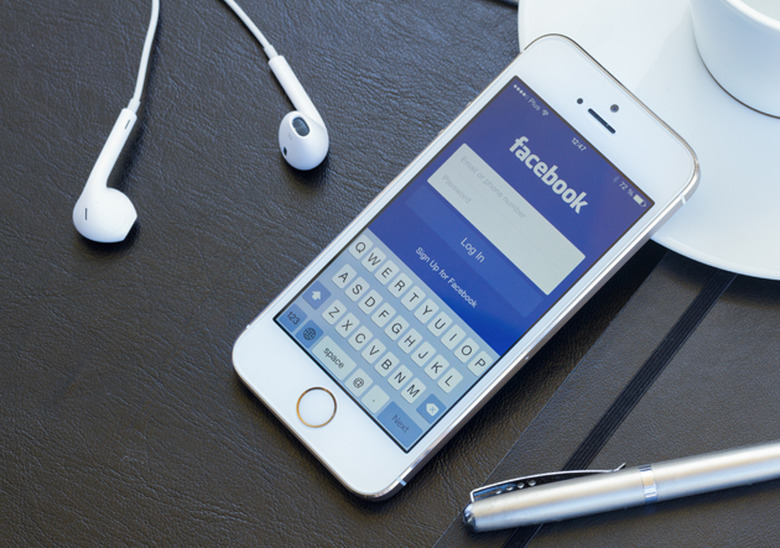 Facebook on an iPhone 5s