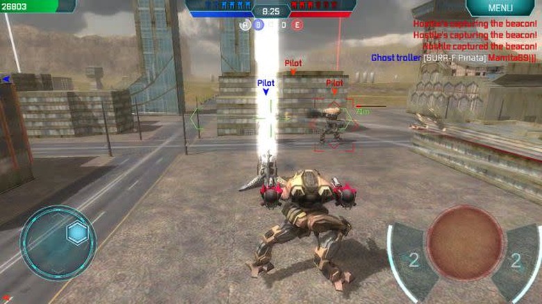 Robots face off against other robots in online battles to see who is the best in Walking War Robots