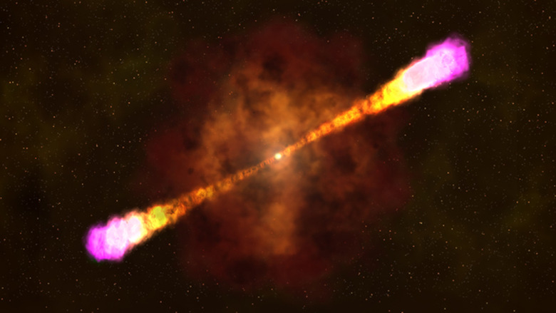 A burst of gamma rays in space
