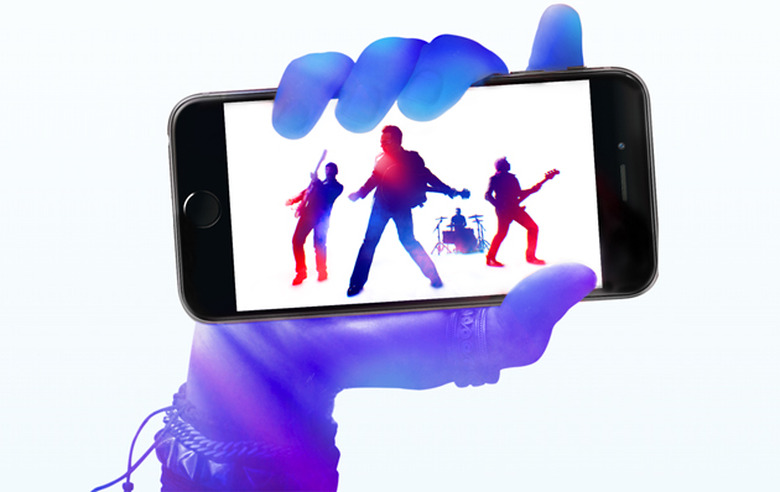 Apple's U2 commercial playing on an iPhone 6