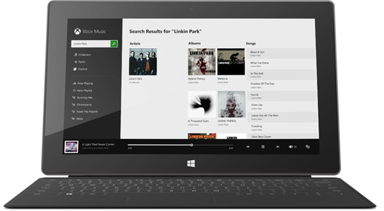 Xbox Music on a Surface tablet